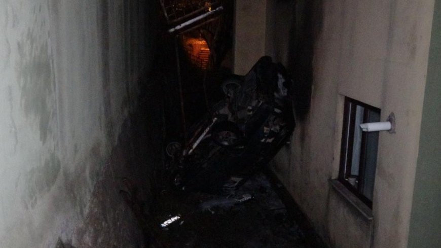Zonguldak'ta buzdolabını tamire götüren sürücü aracı ile 10 metreden apartman boşluğuna uçtu
