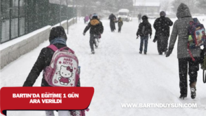 Bartın’da Kar Yağışı Nedeniyle Okullar 1 Gün Tatil Edildi