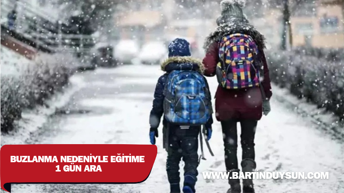 Bartın’da Buzlanma Nedeniyle Eğitime 1 Gün Ara
