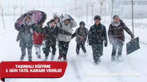 Bartın Valiliği’nden Okullar Hakkında Önemli Duyuru: Taşımalı Eğitime 1 Gün Ara Verildi